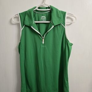 Slazenger Green Sleeveless Polo Tank Top